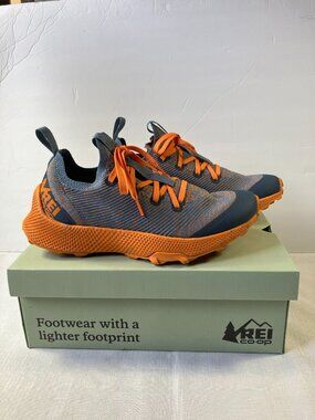 NIB REI Swiftland MT Trail Running Shoes, Lt. Blue, Orange Earth, Mens Sz. 9.5